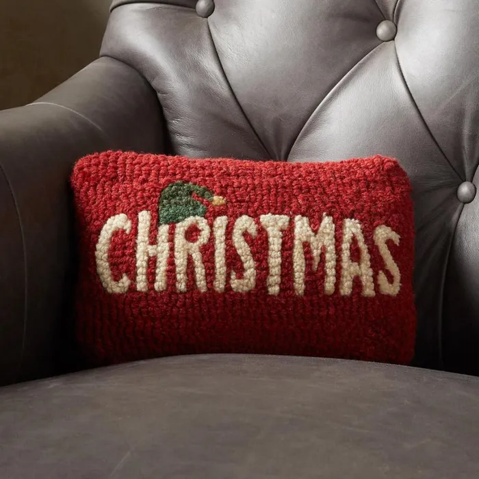 Women Red Christmas Mini Pillow Sundance Catalog Seasonal