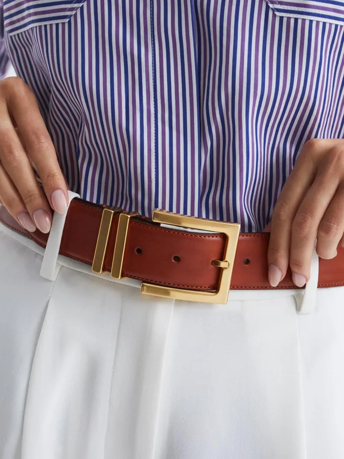 Women Reiss Belts Brompton Leather Belt Tan