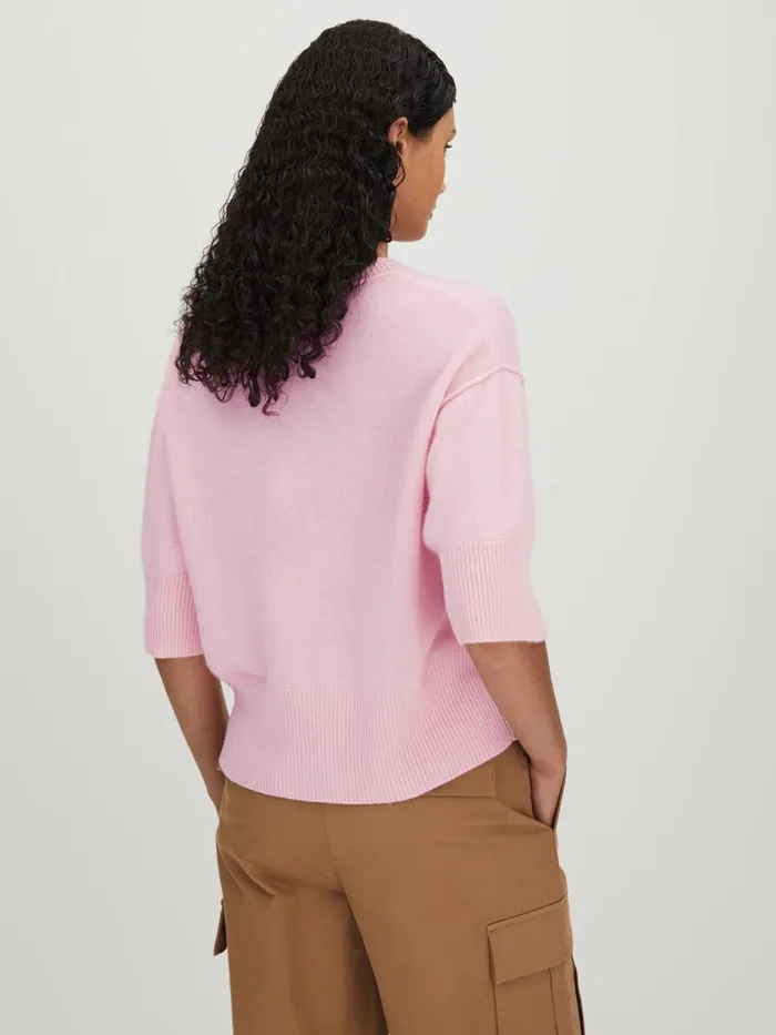 Women Reiss Blouses and Shirts Collection Cashmere Oversized TShirt Pink