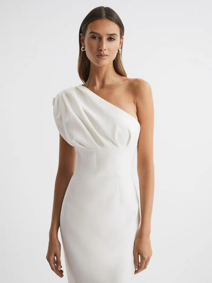 Women Reiss Brands Gilbert OneShoulder Maxi Dress Ivory