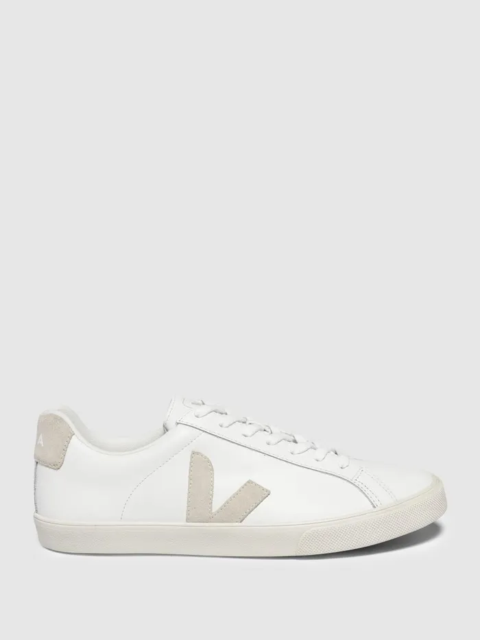 Women Reiss Brands Leather Trainers Extra White Sable