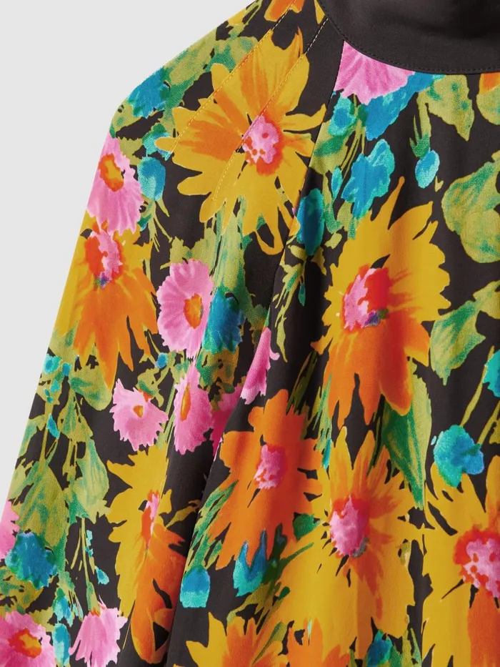 Women Reiss Brands Printed Tie Cuff Maxi Dress Multi