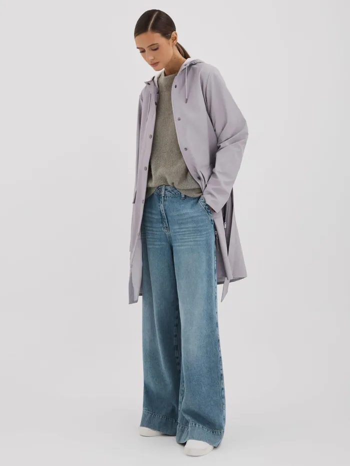 Women Reiss Coats Belted Raincoat Flint Grey
