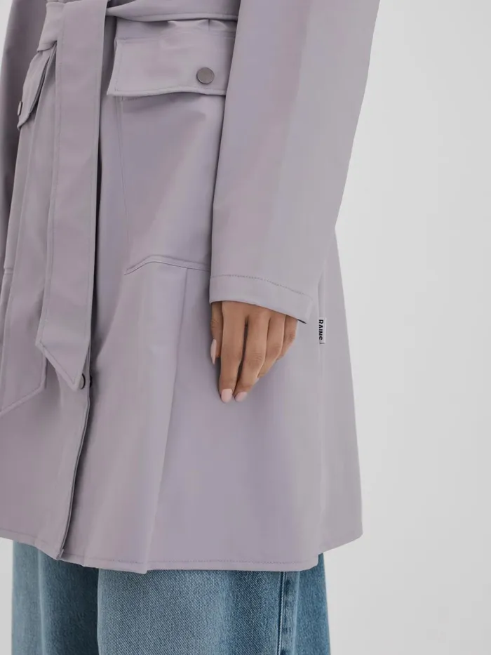 Women Reiss Coats Belted Raincoat Flint Grey
