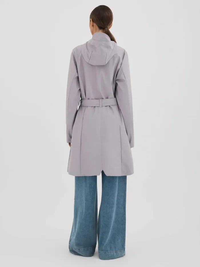 Women Reiss Coats Belted Raincoat Flint Grey