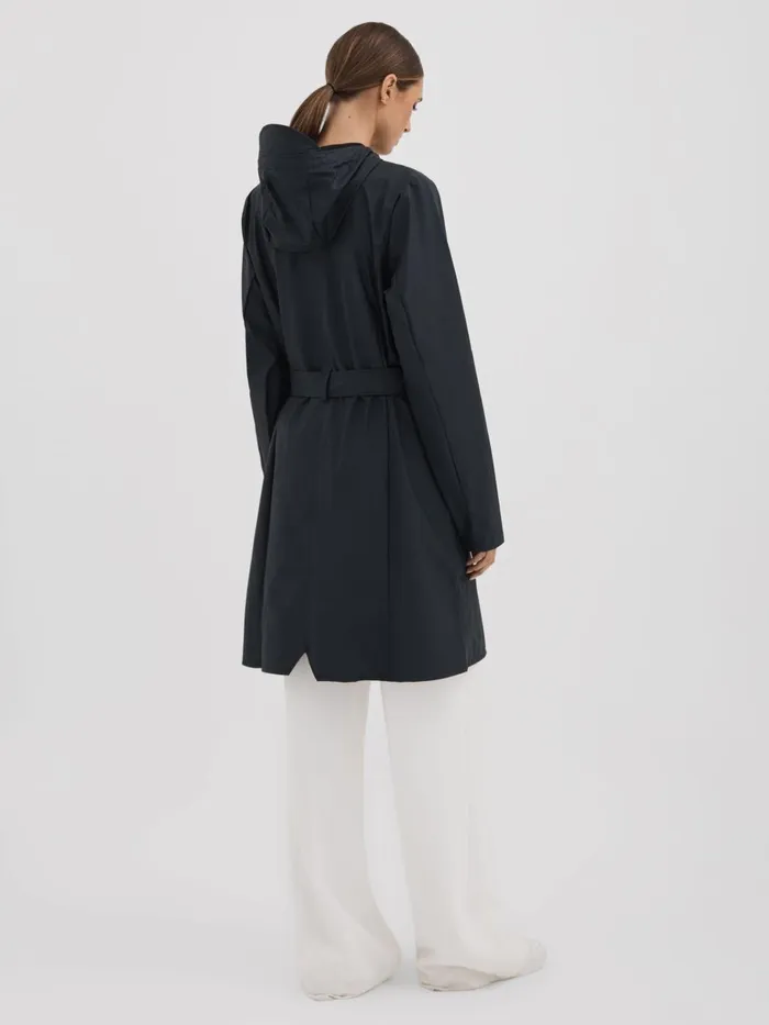 Women Reiss Coats Belted Raincoat Navy