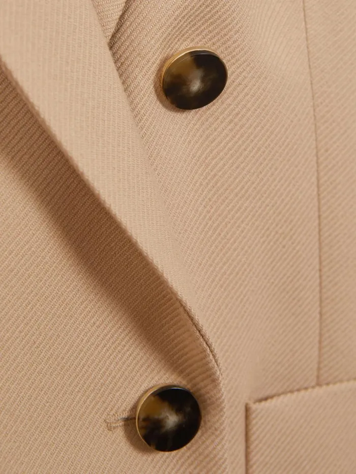 Women Reiss Coats Larsson Double Breasted Twill Blazer Light Camel