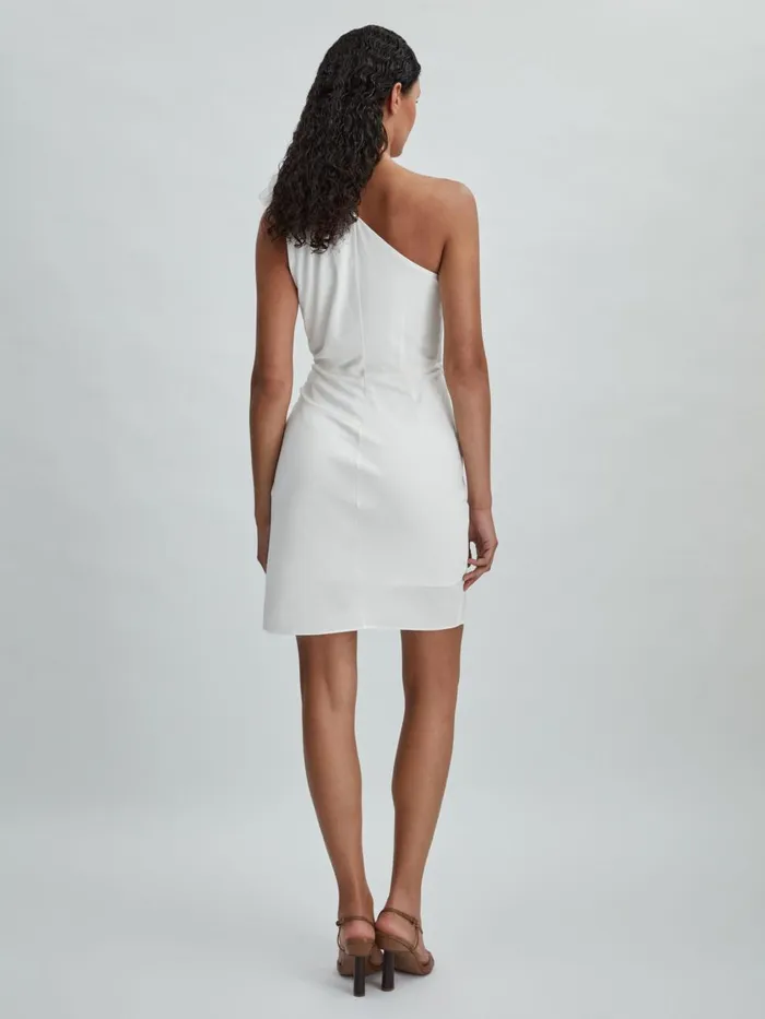 Women Reiss Dresses OneShoulder Ruffle Mini Dress White