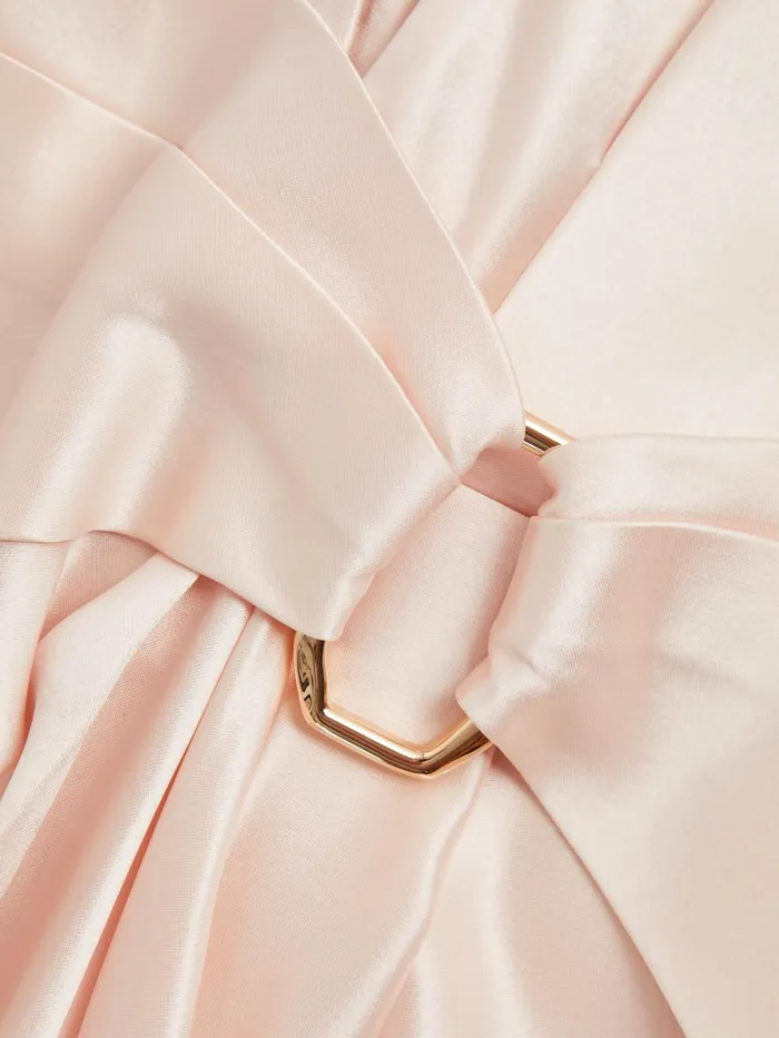 Women Reiss Dresses Plunge Neck Maxi Dress Pearl Pink