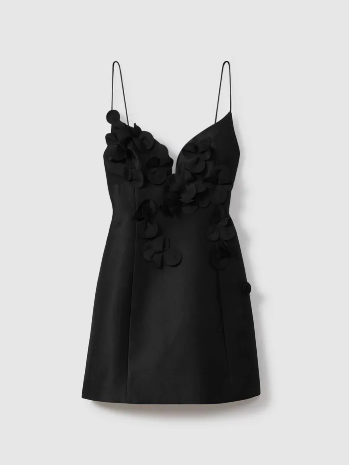 Women Reiss Dresses Ruffle Mini Dress Black