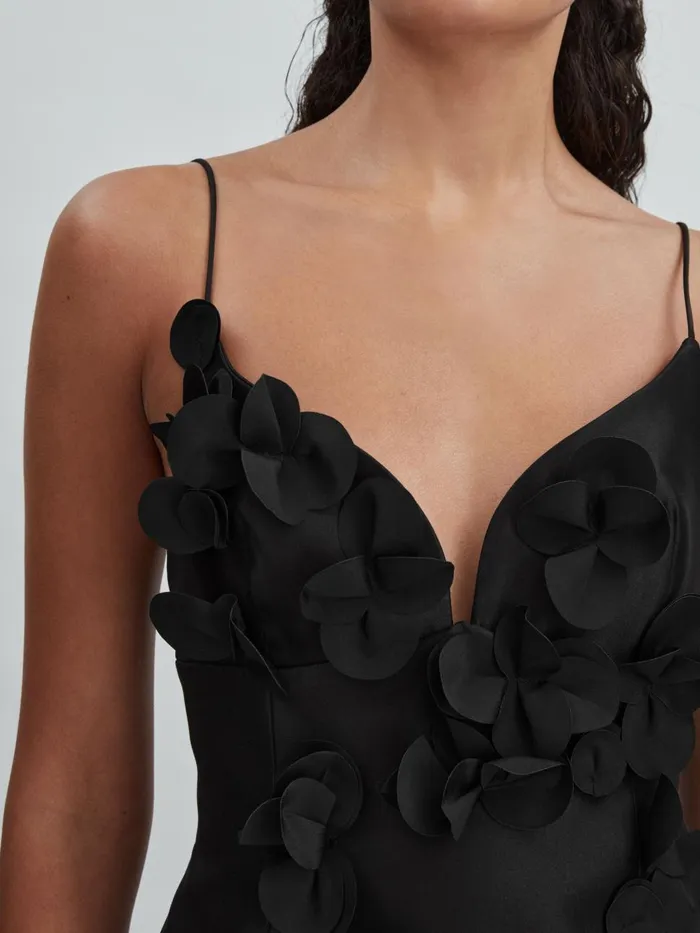 Women Reiss Dresses Ruffle Mini Dress Black