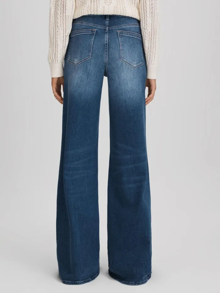 Women Reiss Jeans Ameria Palazzo Jeans Mid Blue
