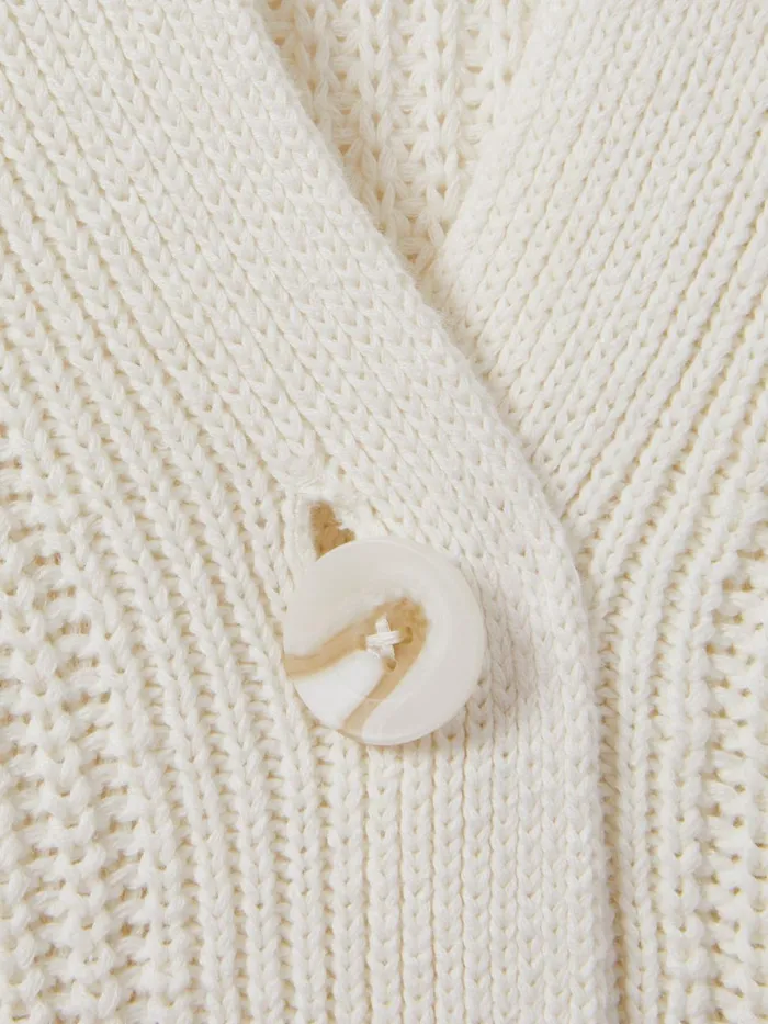 Women Reiss Knitwear Ariana Cotton Blend Knitted Cardigan Ivory
