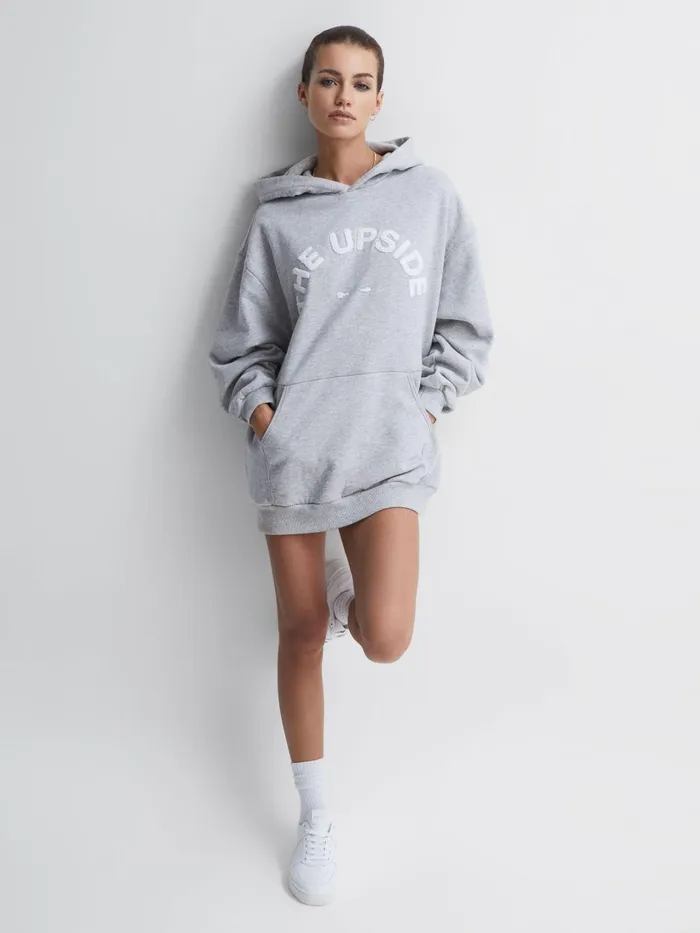 Women Reiss Knitwear Dana The Upside Comfort Fit Hoodie Grey