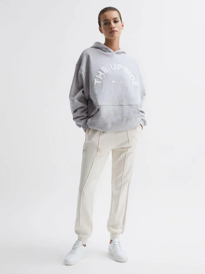 Women Reiss Knitwear Dana The Upside Comfort Fit Hoodie Grey