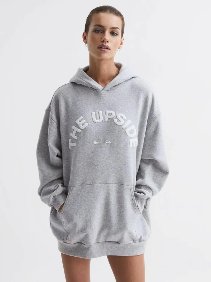 Women Reiss Knitwear Dana The Upside Comfort Fit Hoodie Grey