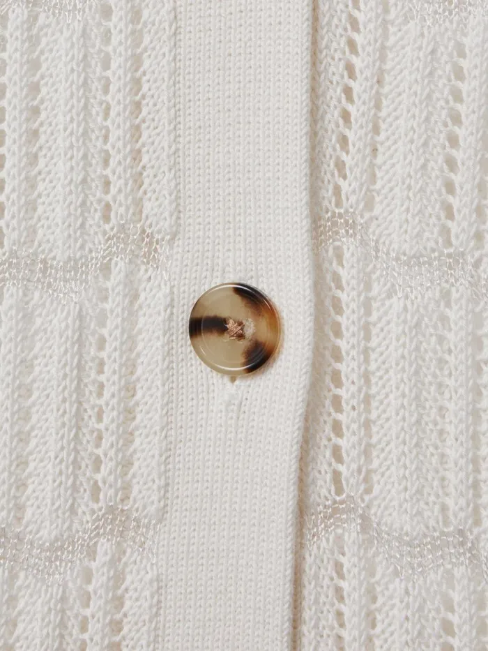 Women Reiss Knitwear Ottie Crochet Cardigan Ivory