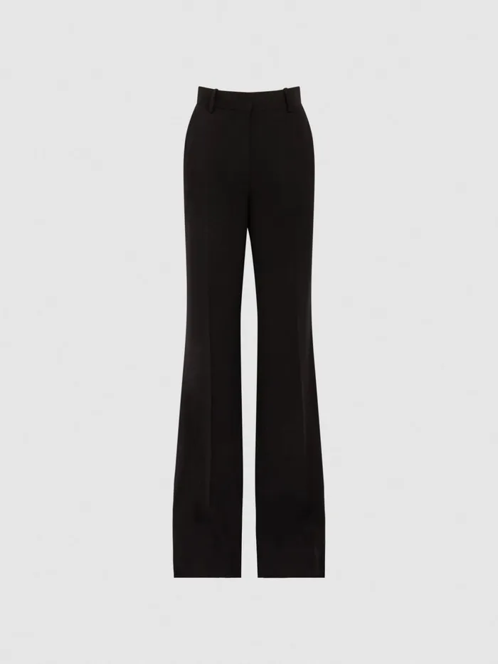 Women Reiss Pants Margeaux Wide Leg Suit Trousers Black