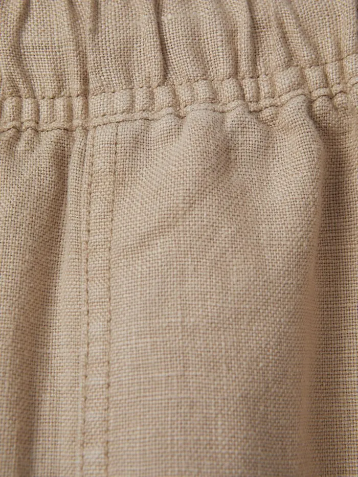 Women Reiss Pants Romie Drawstring Linen Trousers Sand