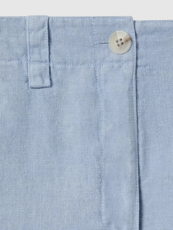 Women Reiss Shorts Demi Linen Garment Dyed Shorts Dusty Blue