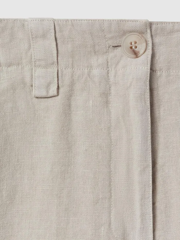 Women Reiss Shorts Demi Linen Garment Dyed Shorts Oatmeal