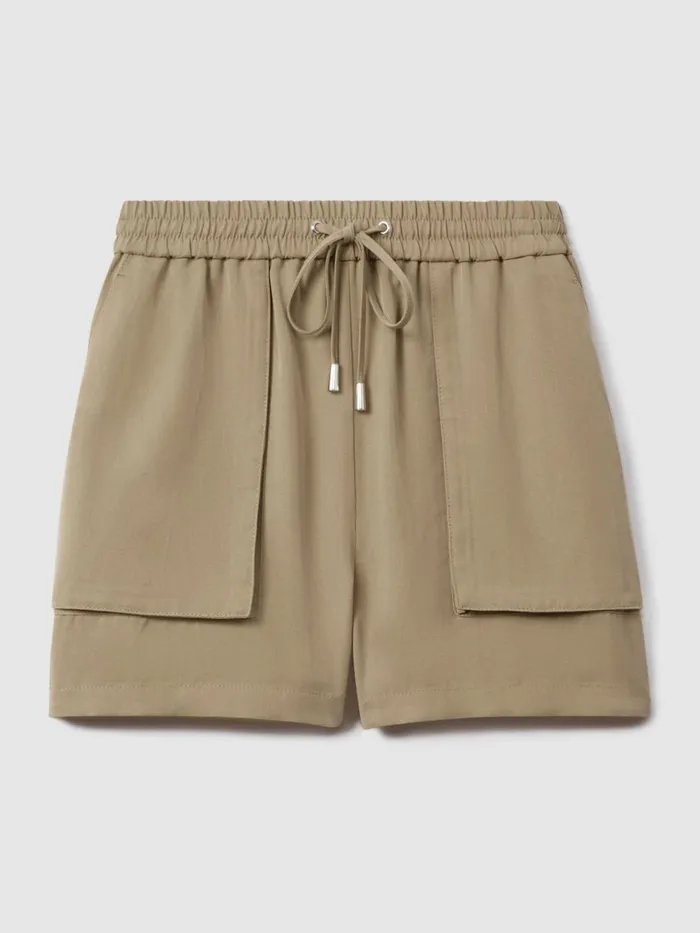 Women Reiss Shorts Isador Drawstring Shorts With TENCEL Fibers Khaki