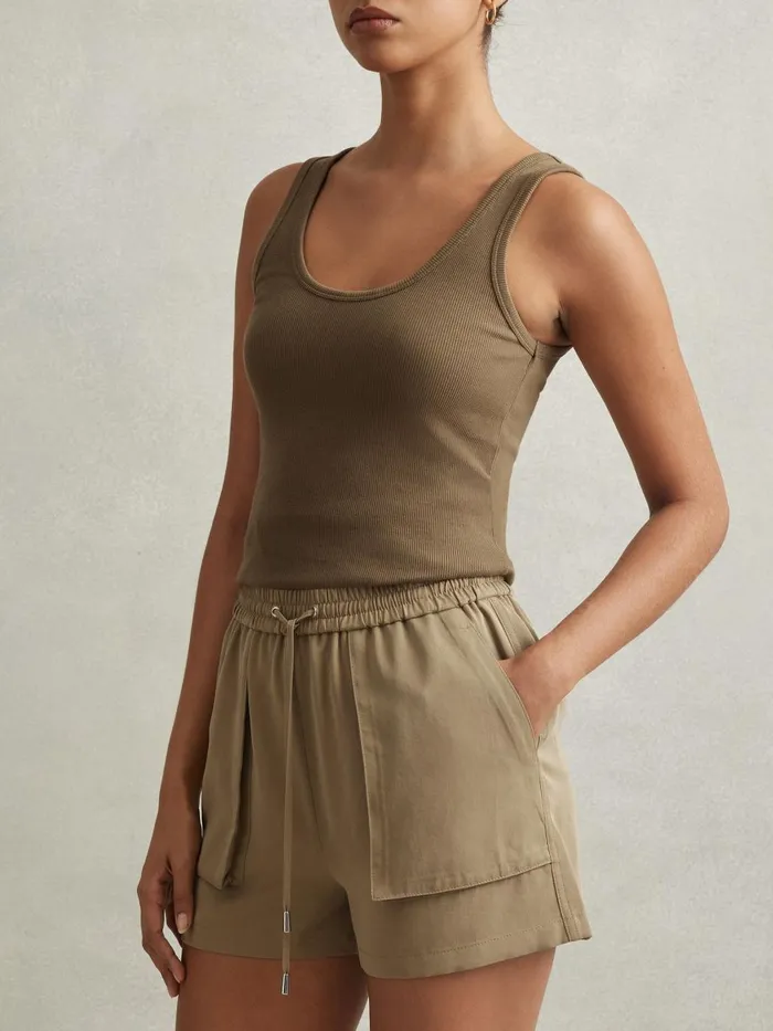 Women Reiss Shorts Isador Drawstring Shorts With TENCEL Fibers Khaki