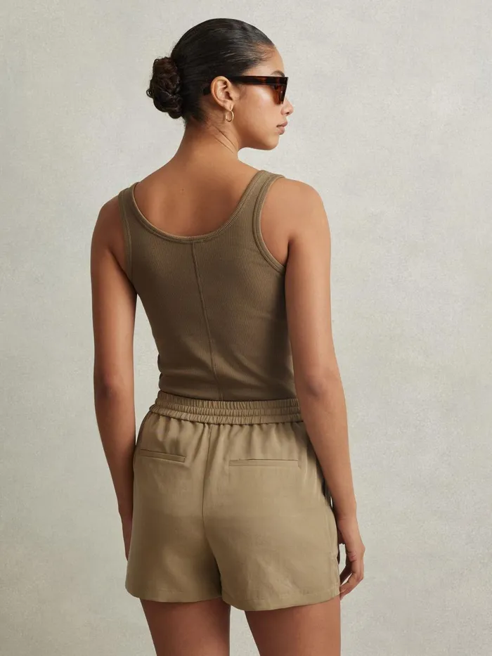 Women Reiss Shorts Isador Drawstring Shorts With TENCEL Fibers Khaki