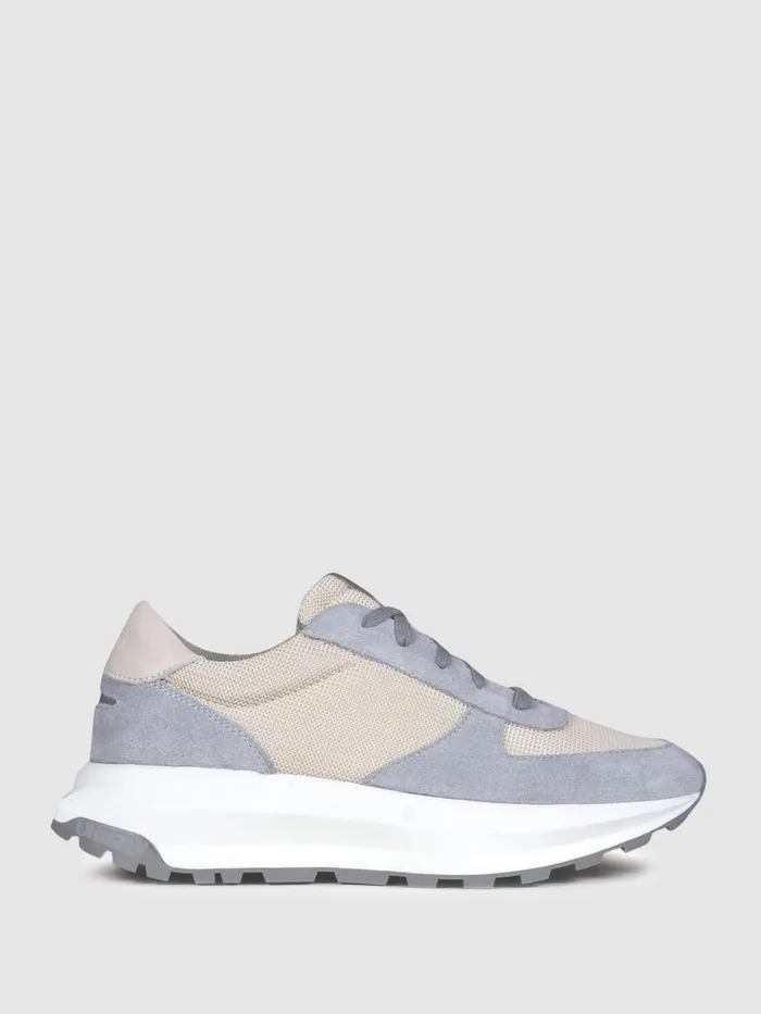 Women Reiss Sneakers Footwear Suede Mesh Trinity Trainers Greywhite