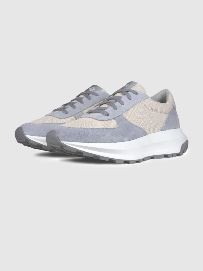 Women Reiss Sneakers Footwear Suede Mesh Trinity Trainers Greywhite