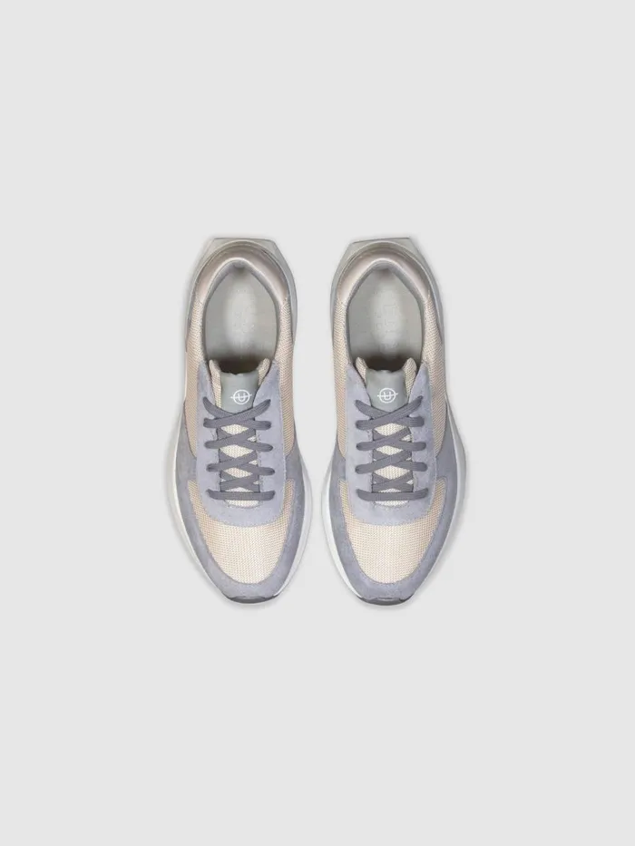 Women Reiss Sneakers Footwear Suede Mesh Trinity Trainers Greywhite