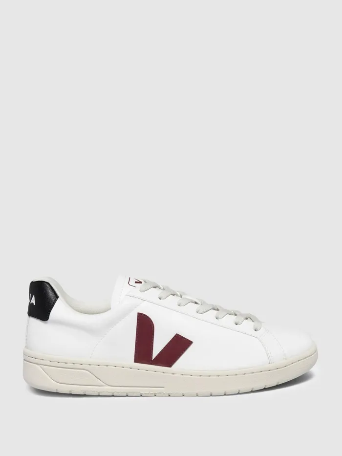 Women Reiss Sneakers Vegan Leather Trainers White Marsala Black