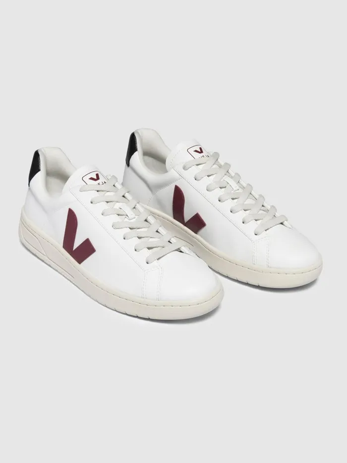 Women Reiss Sneakers Vegan Leather Trainers White Marsala Black