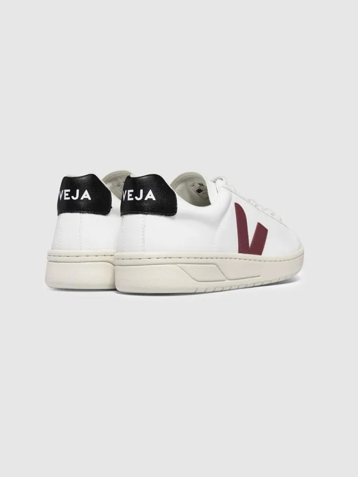 Women Reiss Sneakers Vegan Leather Trainers White Marsala Black