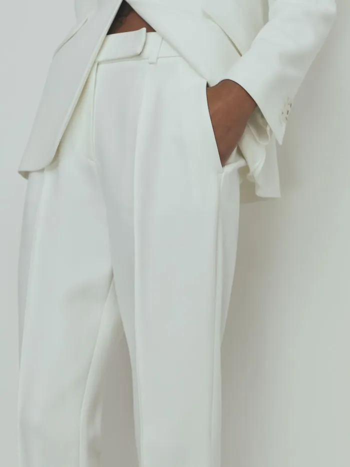 Women Reiss Suits and Tailoring Slim Flared Suit Trousers Ivory