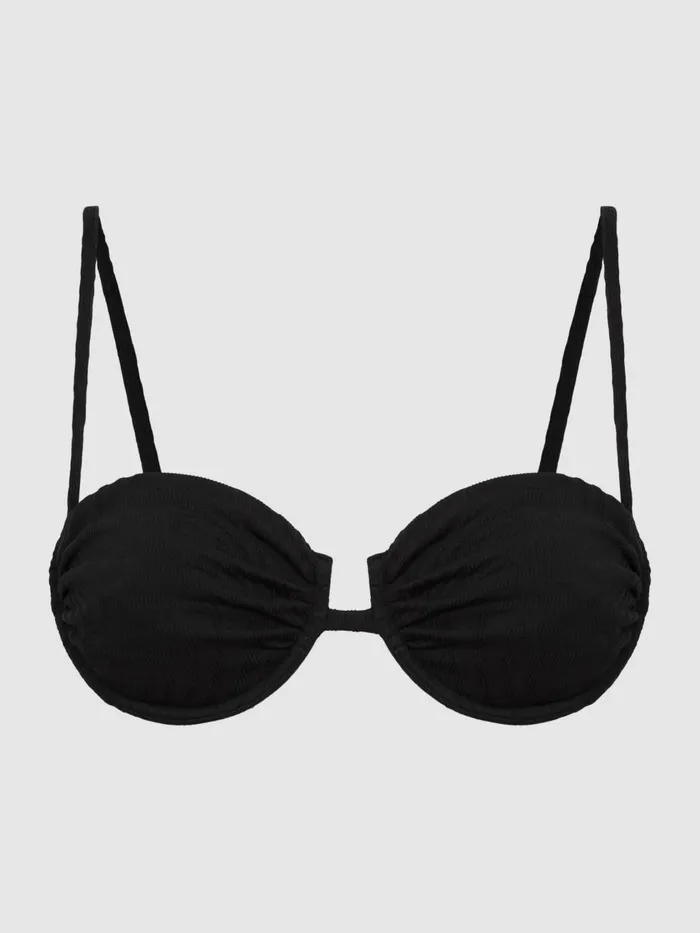 Women Reiss Swimwear Balconette Bikini Top Black