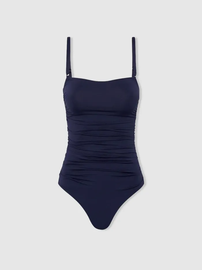 Women Reiss Swimwear Born Removable Strap Bandeau Swimsuit Navy