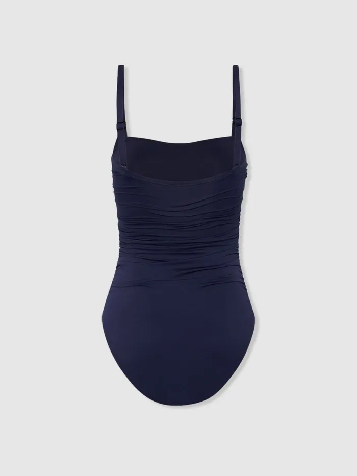 Women Reiss Swimwear Born Removable Strap Bandeau Swimsuit Navy