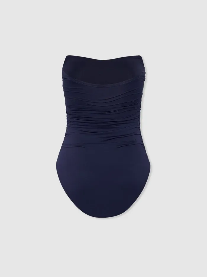 Women Reiss Swimwear Born Removable Strap Bandeau Swimsuit Navy