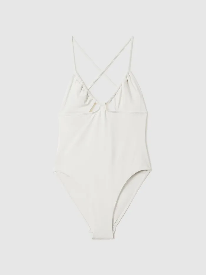 Women Reiss Swimwear Born Ruched Cup Swimsuit Porcelain