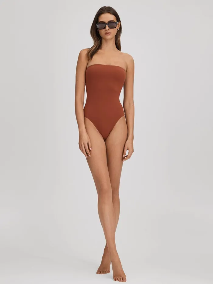 Women Reiss Swimwear Born Strapless Swimsuit Copper