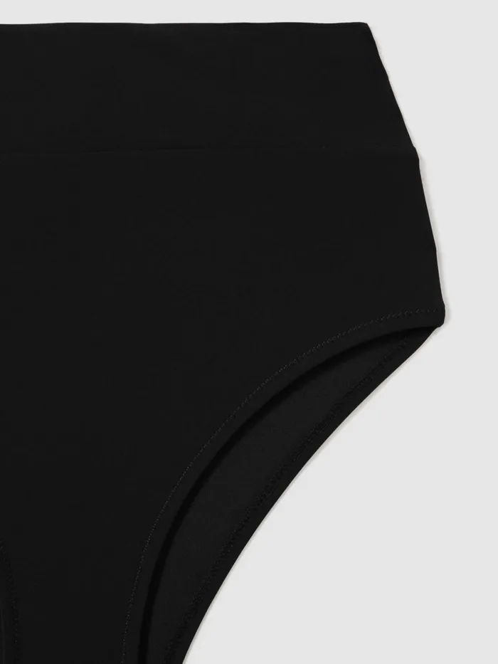 Women Reiss Swimwear Cristina High Rise Bikini Bottoms Black