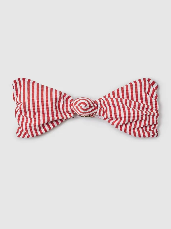 Women Reiss Swimwear Hunter FELLA Bandeau Knot Bikini Top Red Stripe
