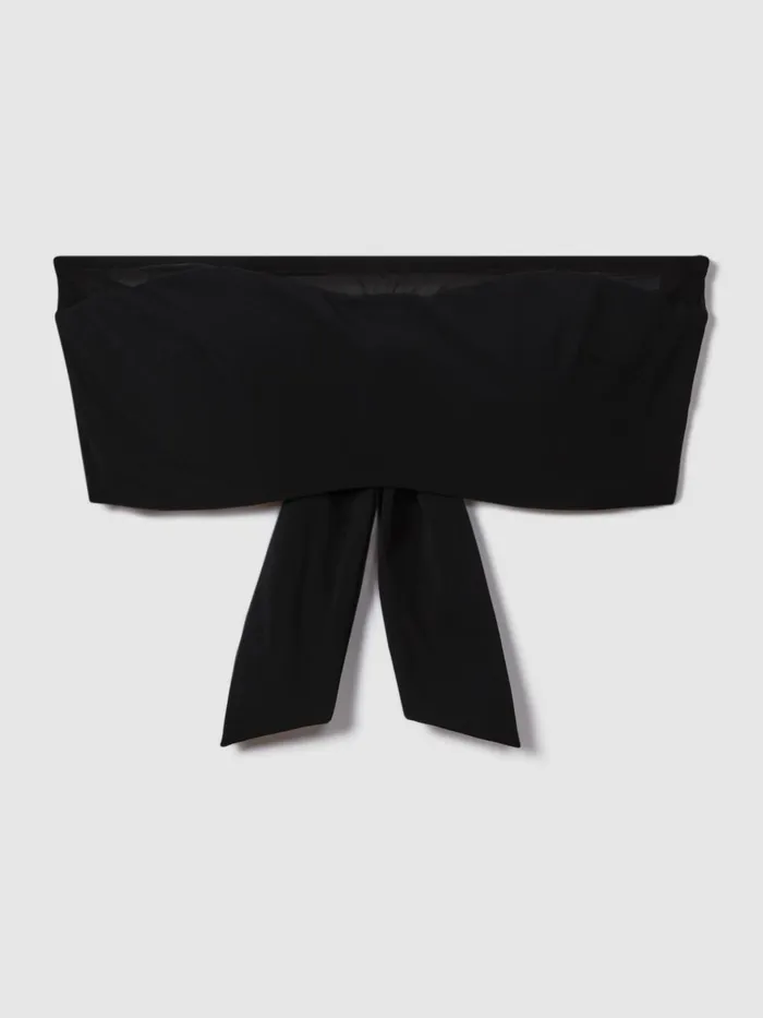 Women Reiss Swimwear Jemma Strapless Underwire Mesh Bikini Top Black