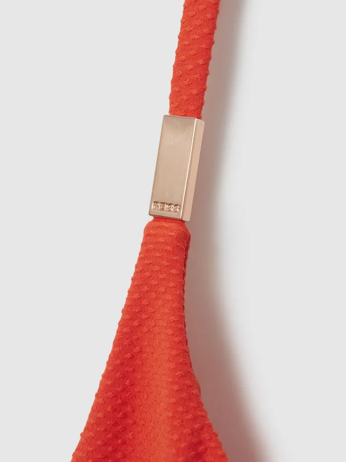 Women Reiss Swimwear Lucy Textured Underwired Bikini Top Orange