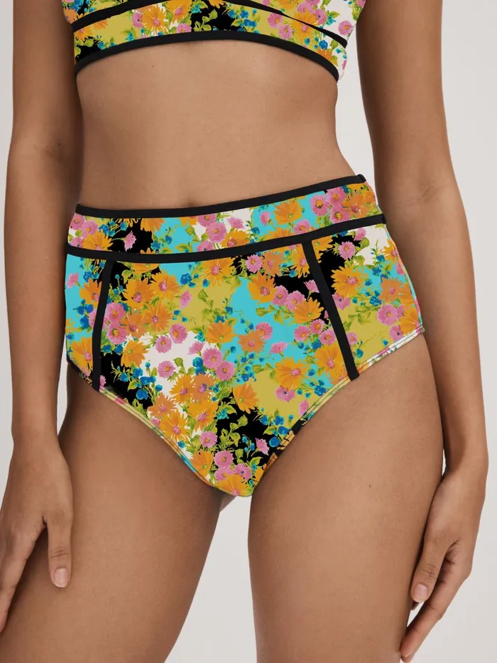 Women Reiss Swimwear Printed High Rise Bikini Bottoms Multi