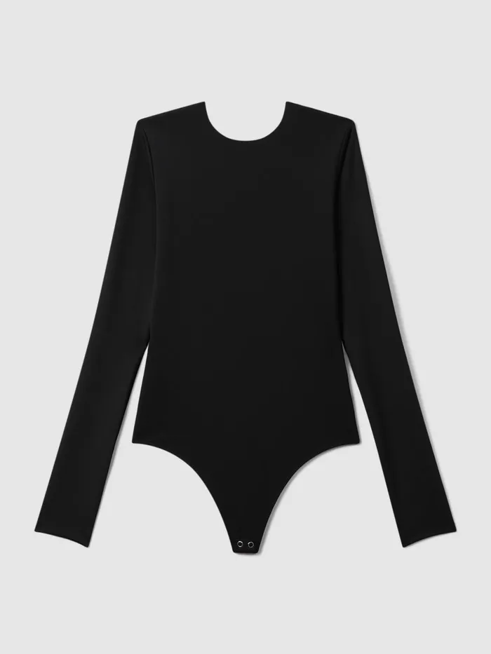Women Reiss Tops American Good American Scoop Back Thong Bodies Black