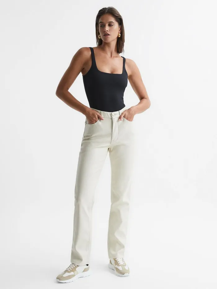 Women Reiss Tops American Good American Square Neck Bodies Black