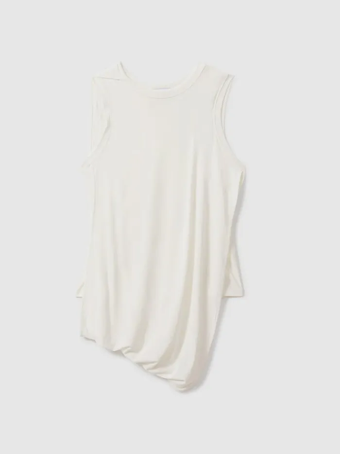Women Reiss Tops Elva Draped Layered Top Ivory