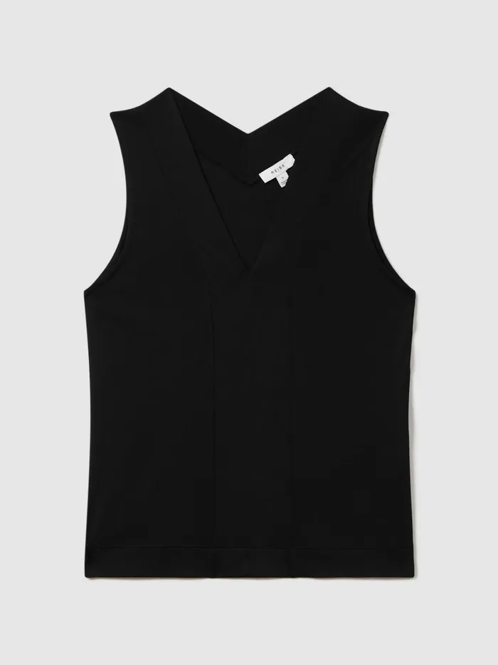 Women Reiss Tops Mira VNeck Shell Top Black